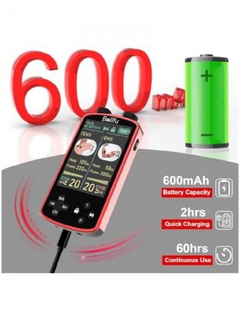 TENS EMS Unit Muscle Stimulator for Pain Relief Therapy - 4 in 1 TENS & EMS & Relax & Custom Frequency + Pulse - Muscle Massager 36 Modes 20 Intensity, Memory & Favorites Function with 600mAh Battery