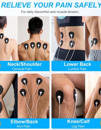 Belifu Dual Channel TENS EMS Unit 36 Modes Muscle Stimulator for Pain Relief Therapy, Electronic Pulse Massager Muscle Massager with 10 Pads, Dust-Proof Drawstring Storage Bag, Fastening Cable Ties