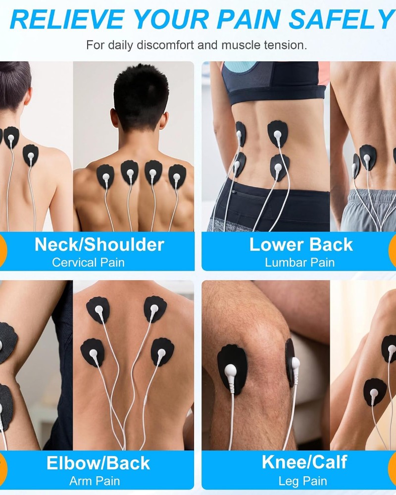 Belifu Dual Channel TENS EMS Unit 36 Modes Muscle Stimulator for Pain Relief Therapy, Electronic Pulse Massager Muscle Massager with 10 Pads, Dust-Proof Drawstring Storage Bag, Fastening Cable Ties