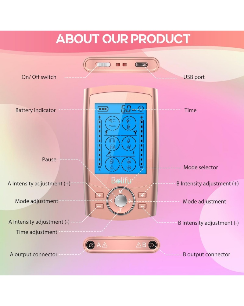 Mood Light Tens unit Muscle Stimulator for Pain Relief Ther