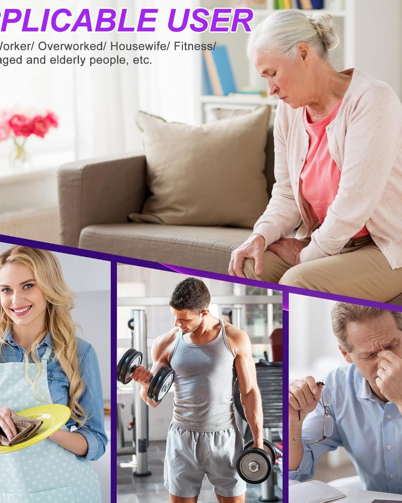 Belifu TENS Muscle Stimulator Unit for Pain Relief, Electronic Pulse Therapy Machine with 36 Mode 20 Intensities, Rechargeable & Portable – Neck, Back, Shoulder, Joint Pain Relief, Color Purple