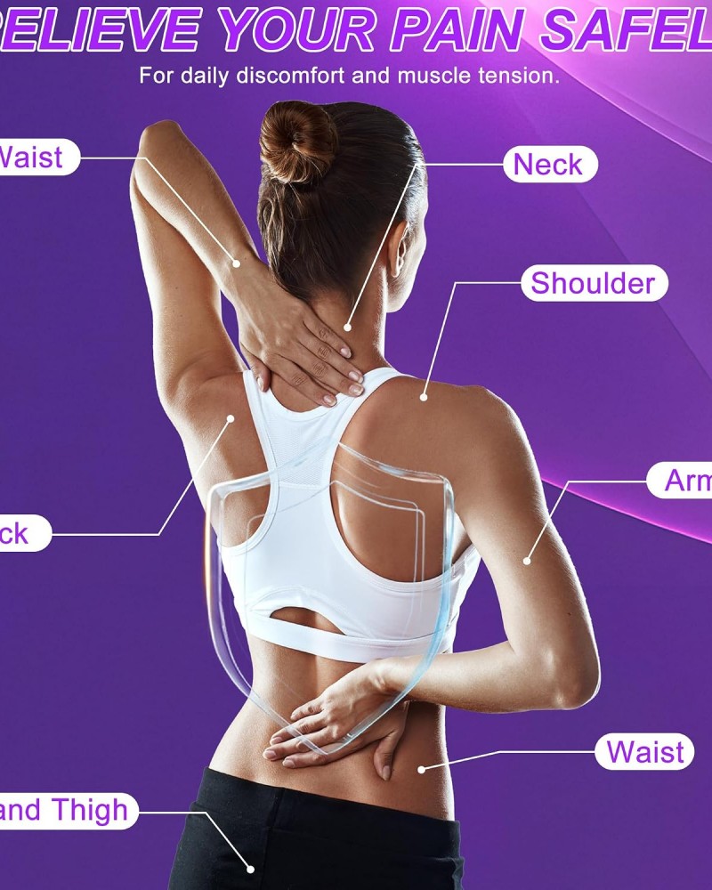 Belifu TENS Muscle Stimulator Unit for Pain Relief, Electronic Pulse Therapy Machine with 36 Mode 20 Intensities, Rechargeable & Portable – Neck, Back, Shoulder, Joint Pain Relief, Color Purple