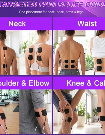 Belifu TENS Muscle Stimulator Unit for Pain Relief, Electronic Pulse Therapy Machine with 36 Mode 20 Intensities, Rechargeable & Portable – Neck, Back, Shoulder, Joint Pain Relief, Color Purple