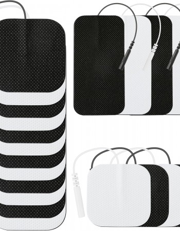 TENS Unit Reusable Electrode Pads for EMS Muscle Stimulator Massager, Self-Adhesive Latex-Free TENS Pads with Upgraded Self-Stick Performance for Electrotherapy, 10 Pairs 3 Sizes 2.0mm Pin