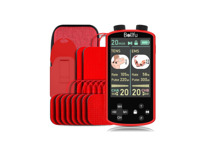 TENS EMS Unit Muscle Stimulator for Pain Relief Therapy - 4 in 1 TENS & EMS & Relax & Custom Frequency + Pulse - Muscle Massager 36 Modes 20 Intensity, Memory & Favorites Function with 600mAh Battery