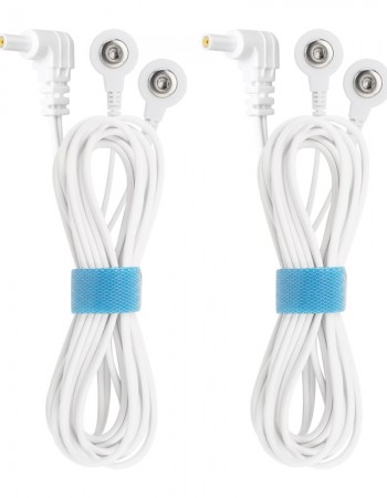 Belifu Shielded Replacement Electrode Wires 2.35mm Tens Replacement Lead Wires Standard Connection Snap 3.5mm Cable for Tens EMS Muscle Stimulator (2 Pack)