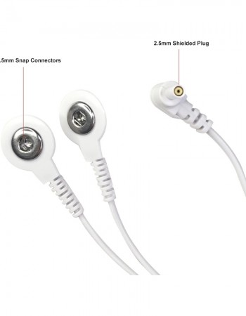 Belifu Shielded Replacement Electrode Wires 2.35mm Tens Replacement Lead Wires Standard Connection Snap 3.5mm Cable for Tens EMS Muscle Stimulator (2 Pack)
