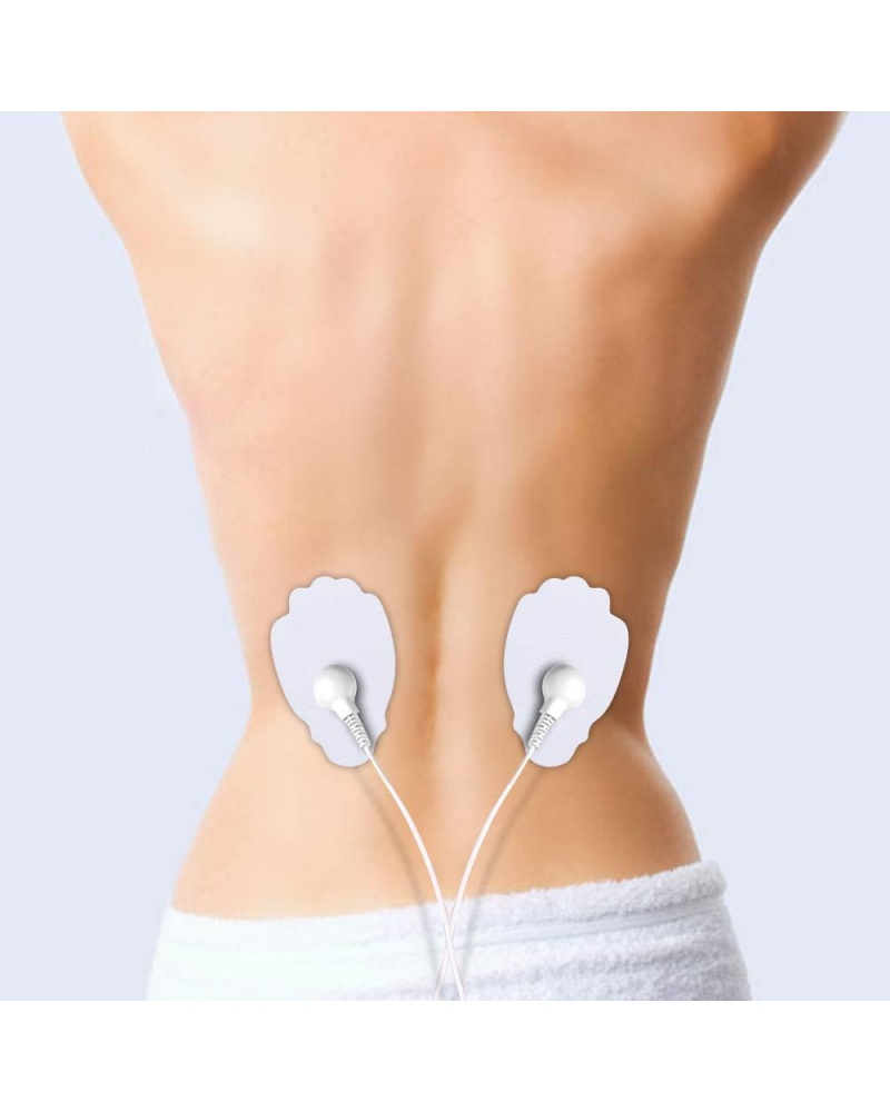 Belifu TENS Unit Electrode Pads Reusable Self-Adhesive Replacement Massage Pads Latex Free, Standard Connection Snap on 3.5mm Cable for Tens EMS Massager