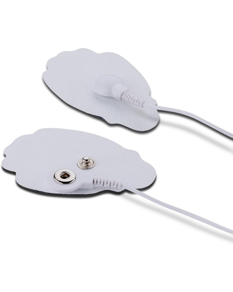 Belifu TENS Unit Electrode Pads Reusable Self-Adhesive Replacement Massage Pads Latex Free, Standard Connection Snap on 3.5mm Cable for Tens EMS Massager