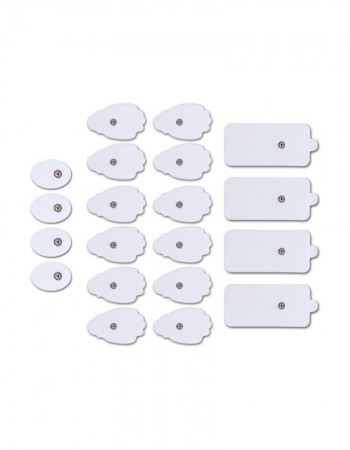 Belifu TENS Unit Electrode Pads Reusable Self-Adhesive Replacement Massage Pads Latex Free, Standard Connection Snap on 3.5mm Cable for Tens EMS Massager