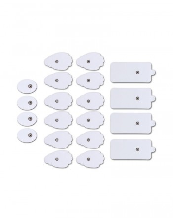 Belifu TENS Unit Electrode Pads Reusable Self-Adhesive Replacement Massage Pads Latex Free, Standard Connection Snap on 3.5mm Cable for Tens EMS Massager