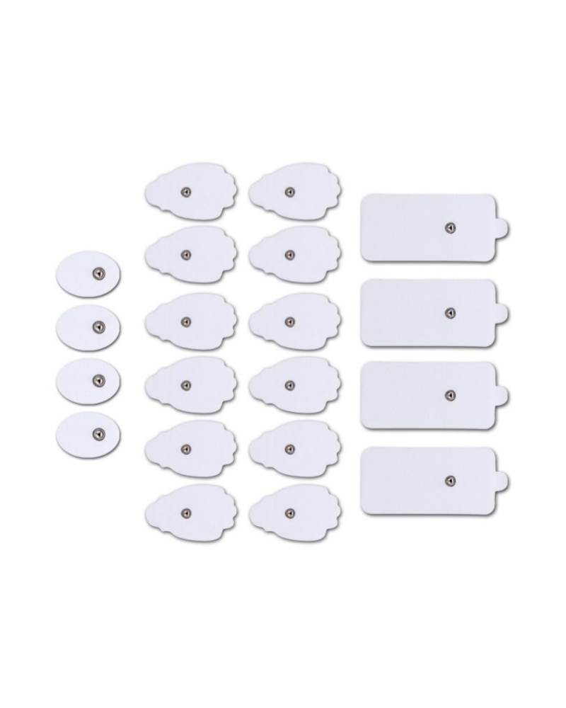 Belifu TENS Unit Electrode Pads Reusable Self-Adhesive Replacement Massage Pads Latex Free, Standard Connection Snap on 3.5mm Cable for Tens EMS Massager