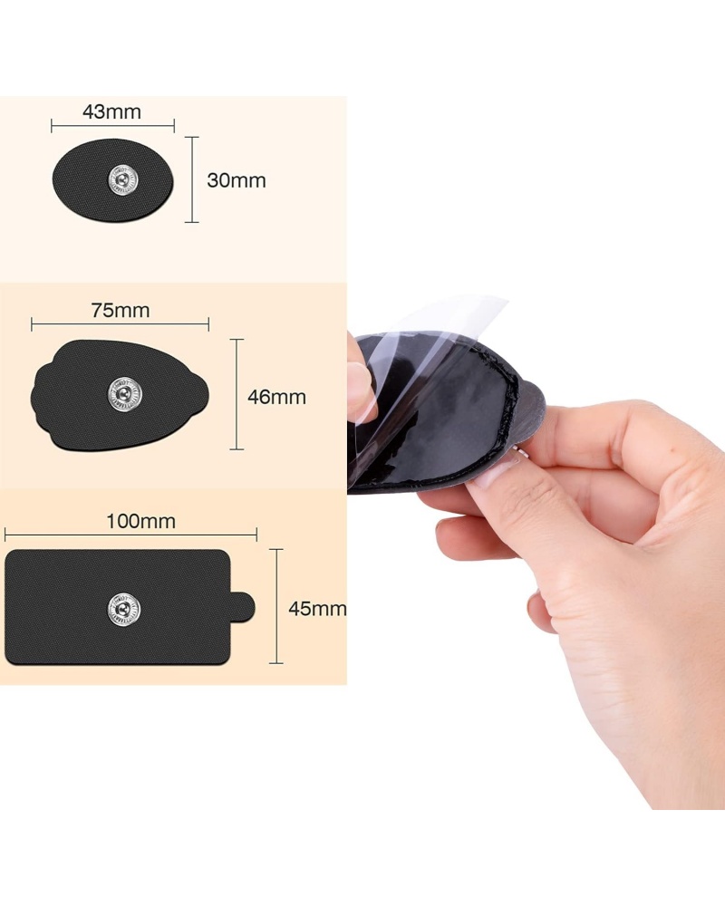 Belifu TENS Electrode Pads 20 PCS - Reusable Self-Adhesive Replacement Pads with 3.5mm Snap Connector, Latex Free Pads Compatible with TENS & EMS Units for Pain Relief and Muscle Stimulation